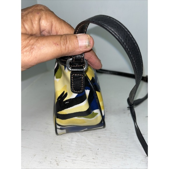 brighton handbag shoulder strap Vinyl/canvas Yellow Flowers Blue Accents 12x6 - Picture 8 of 13